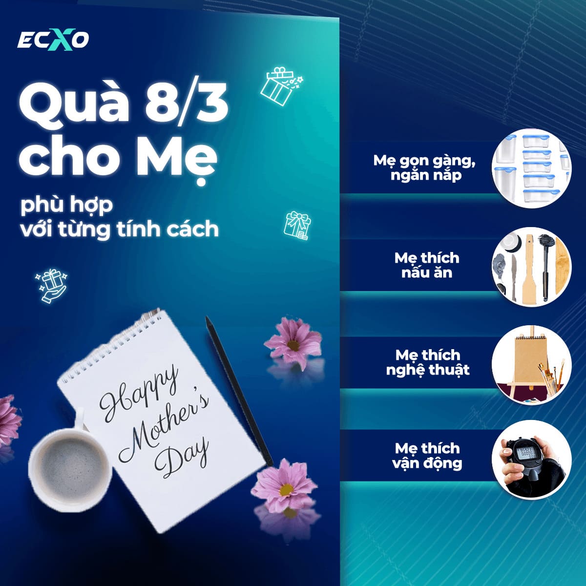 Những món quà tặng mẹ 8/3 phù hợp với tính cách mẹ