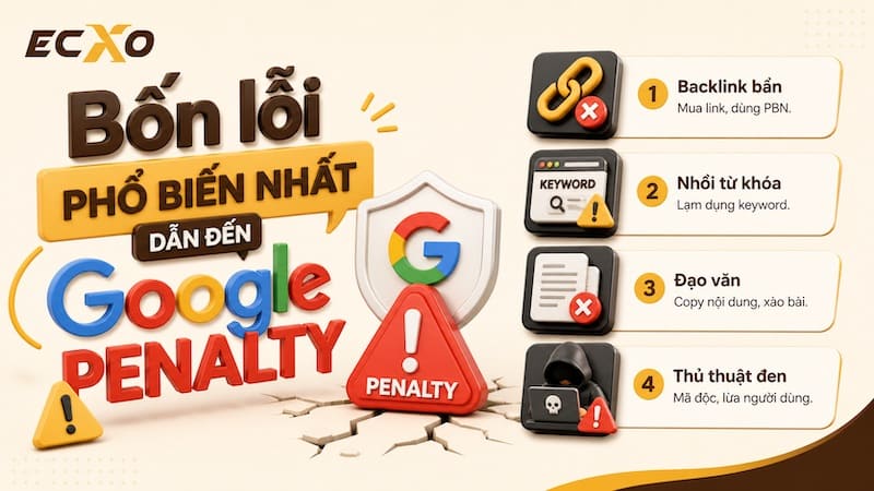 Lỗi phổ biến dẫn đến Google Penalty -ECXO